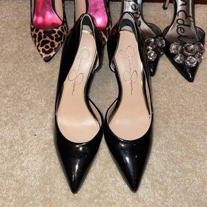 Jessica Simpson Black D’Orsay Patent Leather Pumps / Heels